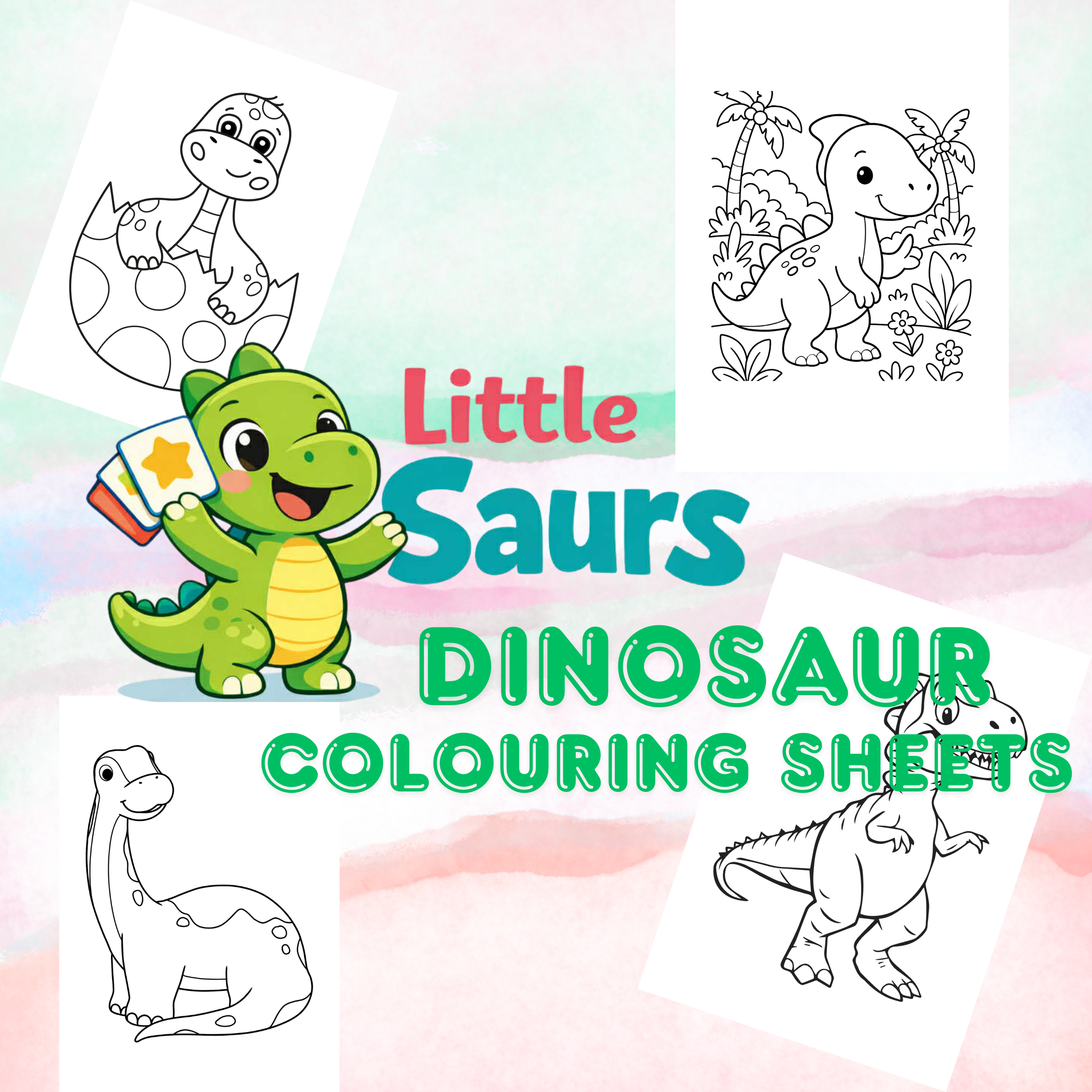 PDF Dinosaur colouring sheets